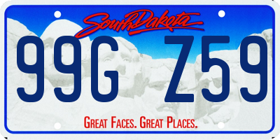 SD license plate 99GZ59