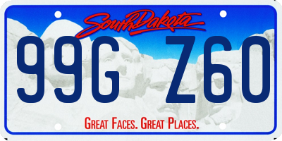 SD license plate 99GZ60