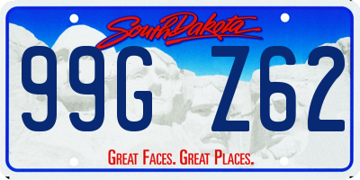 SD license plate 99GZ62