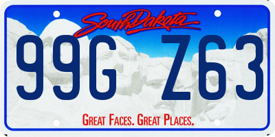 SD license plate 99GZ63