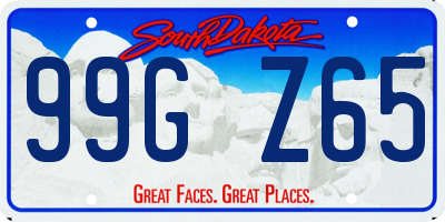 SD license plate 99GZ65