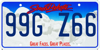 SD license plate 99GZ66