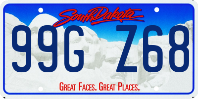 SD license plate 99GZ68