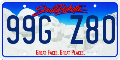SD license plate 99GZ80