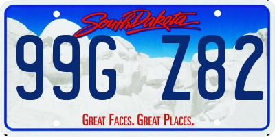 SD license plate 99GZ82