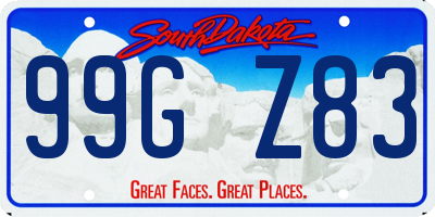 SD license plate 99GZ83