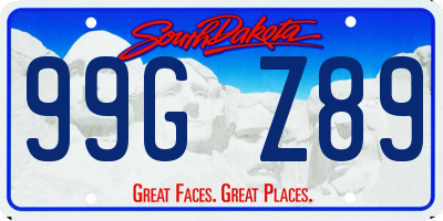 SD license plate 99GZ89