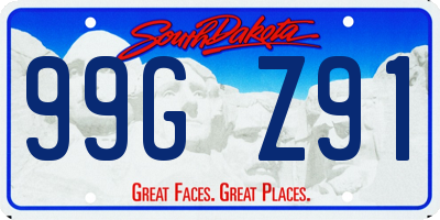 SD license plate 99GZ91