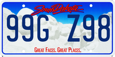 SD license plate 99GZ98