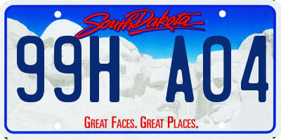 SD license plate 99HA04