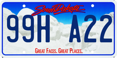 SD license plate 99HA22
