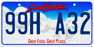 SD license plate 99HA32