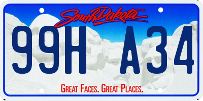 SD license plate 99HA34