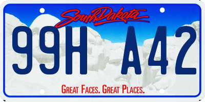 SD license plate 99HA42