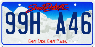 SD license plate 99HA46