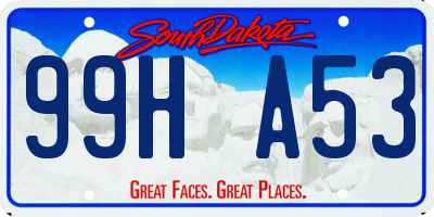 SD license plate 99HA53