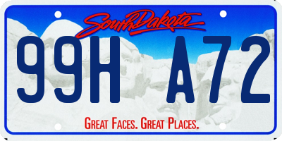 SD license plate 99HA72