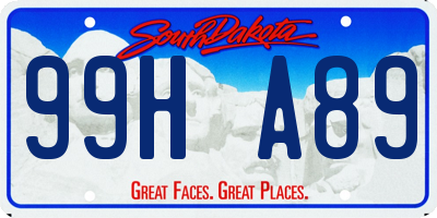 SD license plate 99HA89