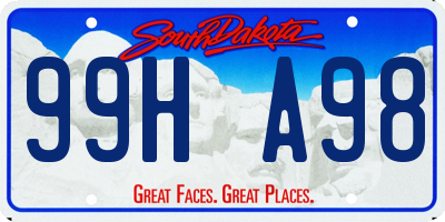 SD license plate 99HA98