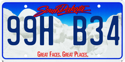 SD license plate 99HB34