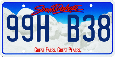 SD license plate 99HB38