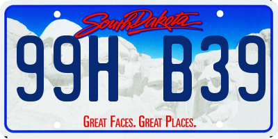 SD license plate 99HB39