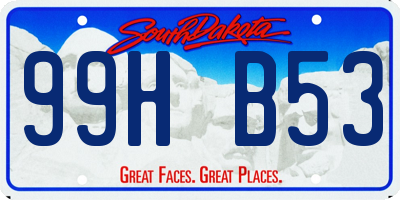 SD license plate 99HB53