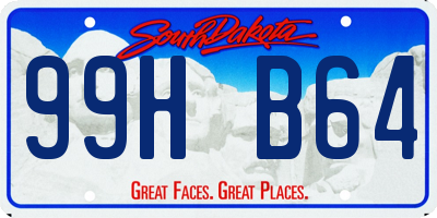 SD license plate 99HB64