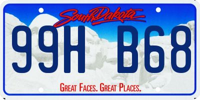 SD license plate 99HB68