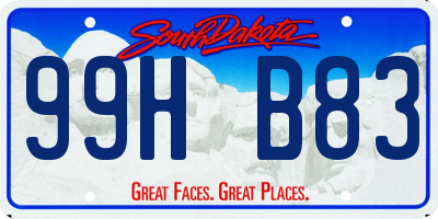 SD license plate 99HB83