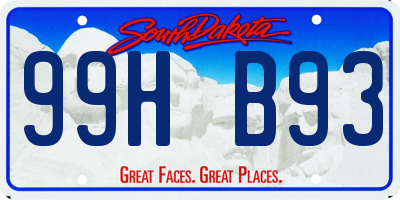 SD license plate 99HB93