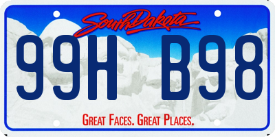 SD license plate 99HB98