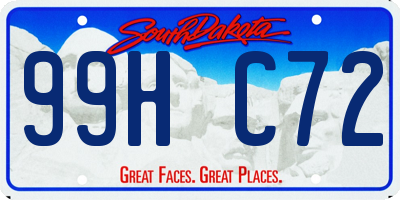 SD license plate 99HC72