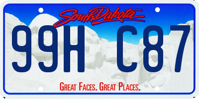 SD license plate 99HC87