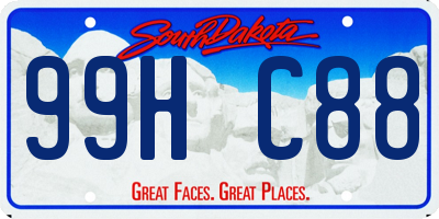 SD license plate 99HC88
