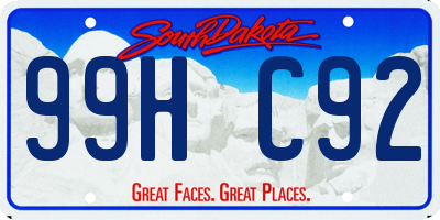 SD license plate 99HC92