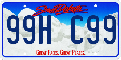 SD license plate 99HC99