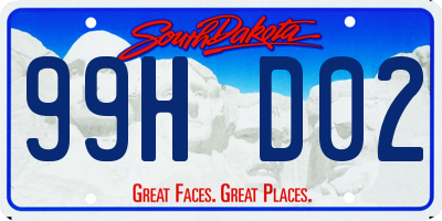 SD license plate 99HD02