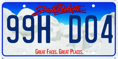 SD license plate 99HD04