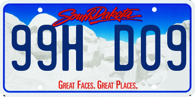 SD license plate 99HD09