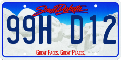 SD license plate 99HD12