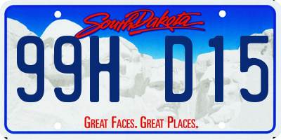 SD license plate 99HD15