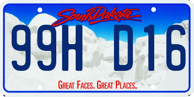SD license plate 99HD16