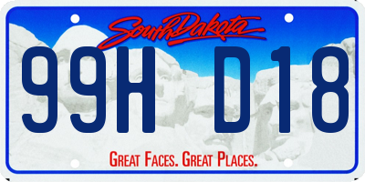 SD license plate 99HD18