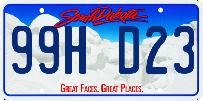 SD license plate 99HD23