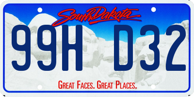 SD license plate 99HD32