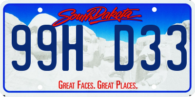 SD license plate 99HD33