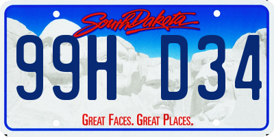 SD license plate 99HD34