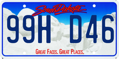 SD license plate 99HD46