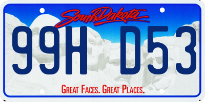 SD license plate 99HD53